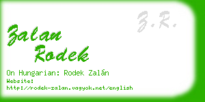 zalan rodek business card